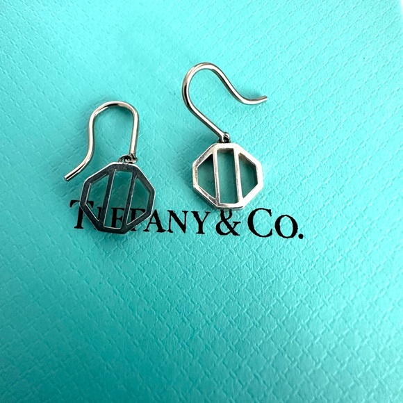Tiffany & Co RARE Paloma Picasso Zellige Drop Dangle Earrings Sterling Silver - Picture 9 of 11